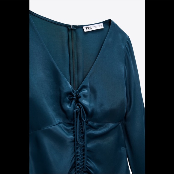 ZARA SATIN EFFECT CUT OUT DRESS - Picture 8 of 8